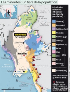Carte minorités Birmanie 